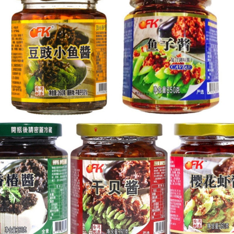 中国台湾产OFK干贝酱香椿酱鱼子酱樱花虾酱小鱼酱下饭菜即食