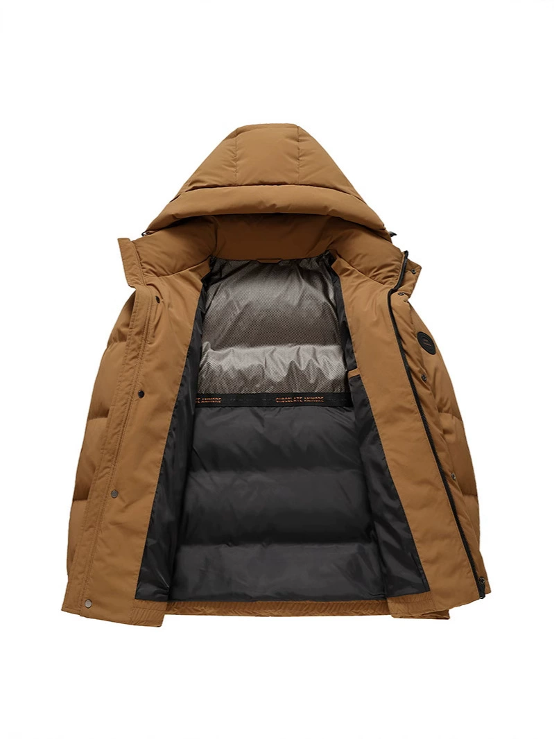 Men’s short hooded down jacket, warm and anti‑static, leisure style, sizes M–4XL