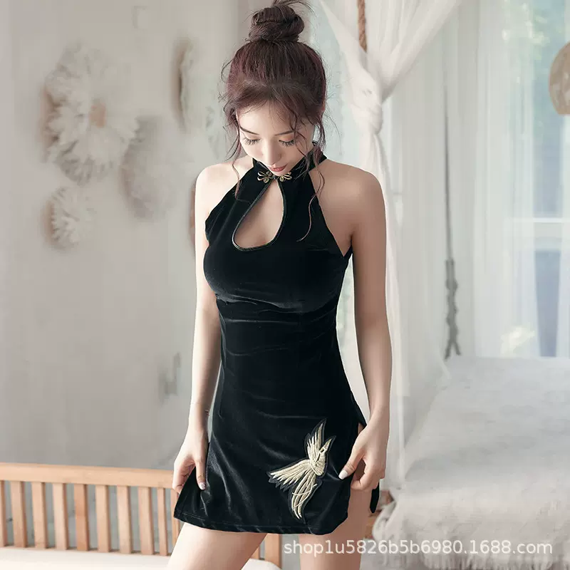 大码情趣内衣金丝绒旗袍制服诱惑激情套装胖MM睡衣 厂家直销