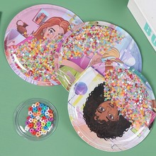 定制PVC亮片充气标流沙笔记本泡壳鞋帽装饰标圆形立体卡通气泡标