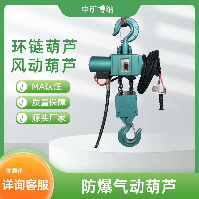 HQ10 气动葫芦 井下巷道专用提升设备  固定式行走式 环链葫芦