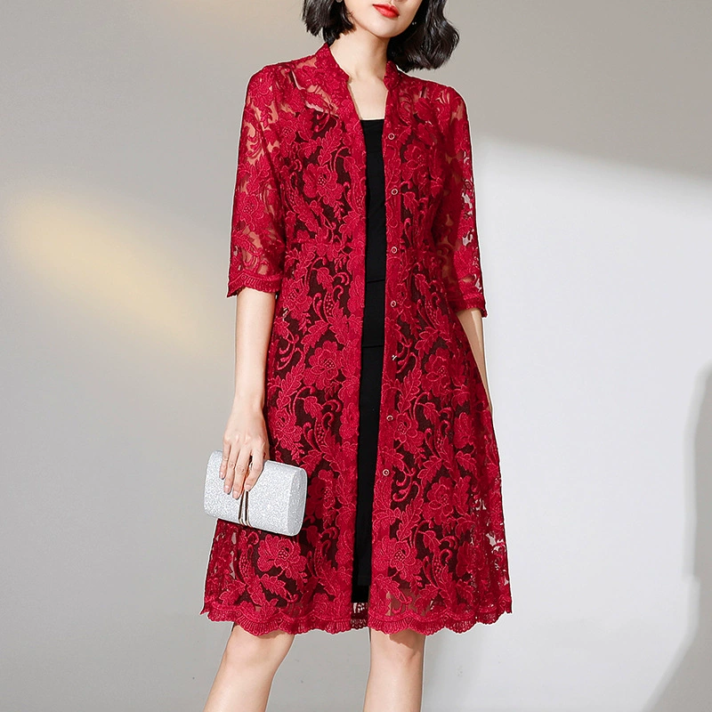 Поколение высококачественного сетчатого пальто с вышивкой из Шэньчжэня, 2022 Новый дышащий солнцезащитный крем, Повседневная счастливая одежда для тещи, свекрови