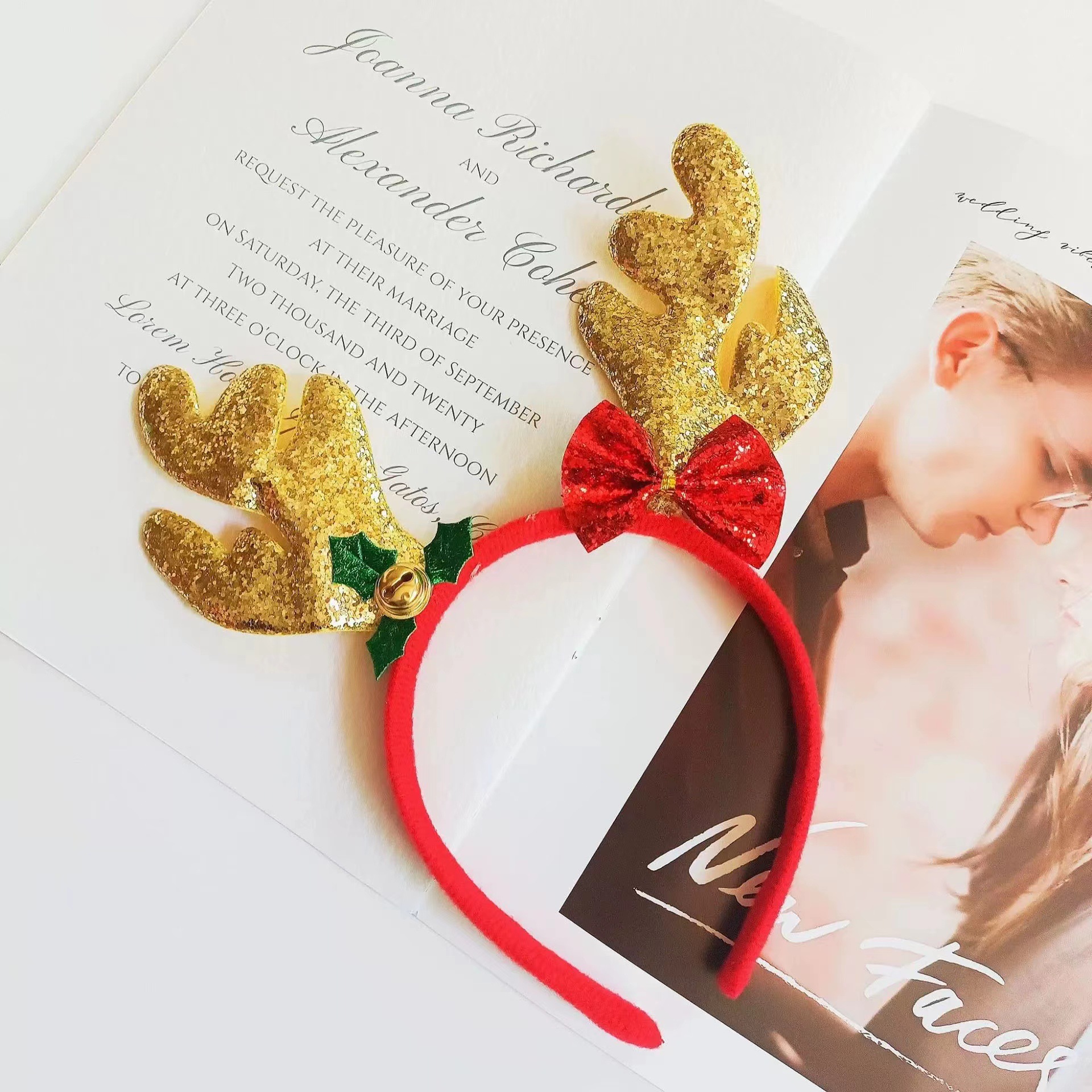 Venta caliente árbol de Navidad unicornio tocado Navidad fiesta de vacaciones vestido lindo diadema directo de fábrica de Navidad