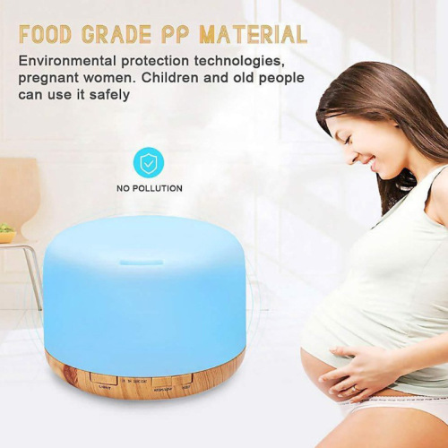 500ml Large Capacity Remote Control Colorful Creative Aromatherapy Diffuser Humidifier Home Wood Texture Ultrasonic Essential Oil Aromatherapy Machine