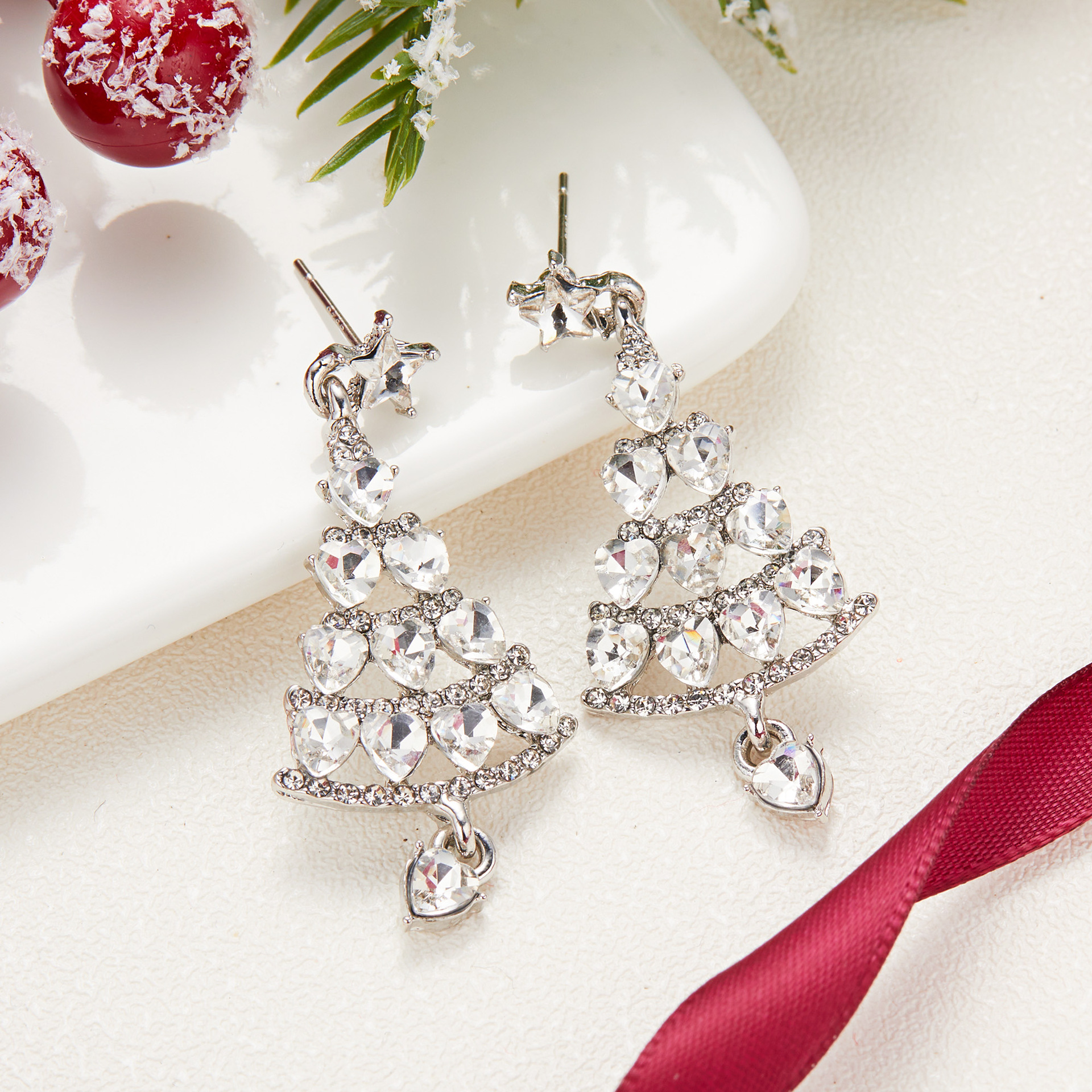 Star Christmas Tree Earrings