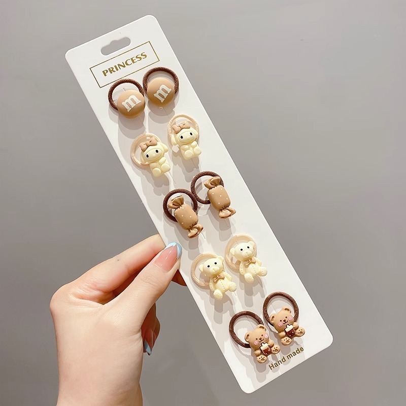 Los niños de dibujos animados oso banda de goma banda de pelo no duele el Pelo elástico bebé lazo banda de pelo de tamaño pequeño cuerda de pelo femenino