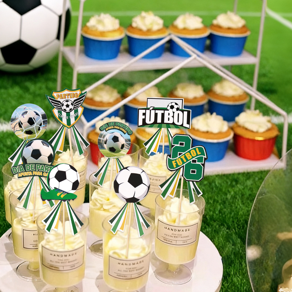 Copa del Mundo pastel decoración Plug-in Fútbol Fans Club Party Celebration Dessert Table Spanish Jackpot