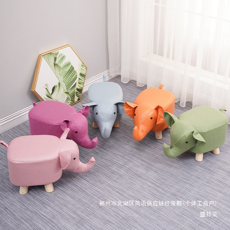 Fábrica directa taburetes para niños taburetes para animales taburetes de madera sólida para cambiar zapatos taburetes creativos pequeños taburetes de casa sala de estar dibujos animados lindos