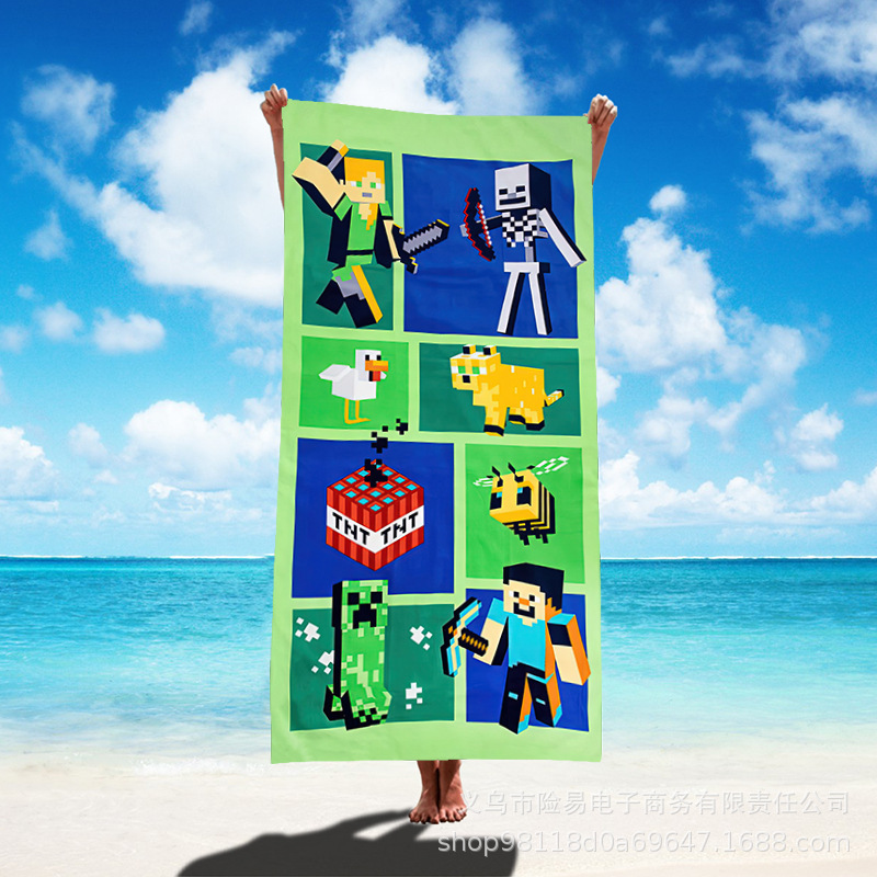 2023 cross-border hot Amazon foreign trade my World printed bath towel outdoor beach towel