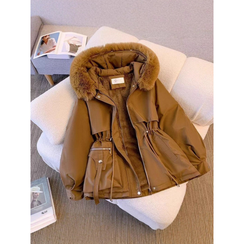 2025 New Winter Export down Jacket Fleece-Lined All-In-One Winter Jacket Parka Korean Style Cotton Jacket