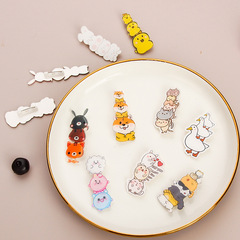Ins原宿畳楽アクリル漫画ブローチかわいいアヒルバッジ学生装飾ピンアクセサリーパッチ