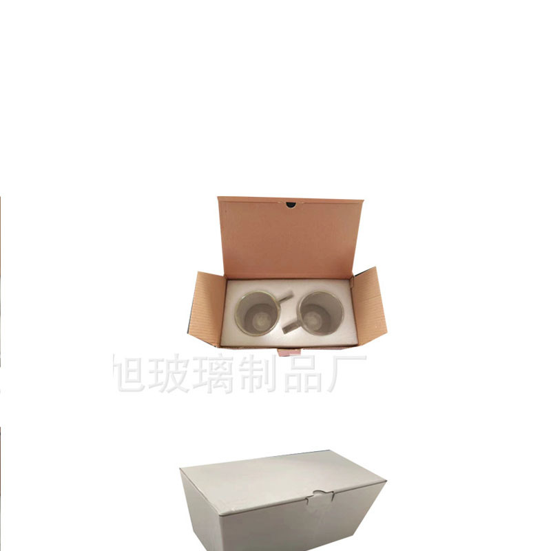 Directo de fábrica resistente al calor de doble capa de vidrio taza de café taza creativa con mango de vidrio de borosilicato taza de agua de impresión