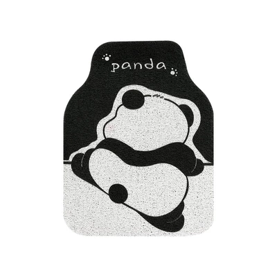 Cartoon Panda Car Mat Wire Ring Universal Single Piece Main Driving Anti-Dirty Decoration Car Mat Rear Pad (Universal Foot Pad) - front-row-wall-panda