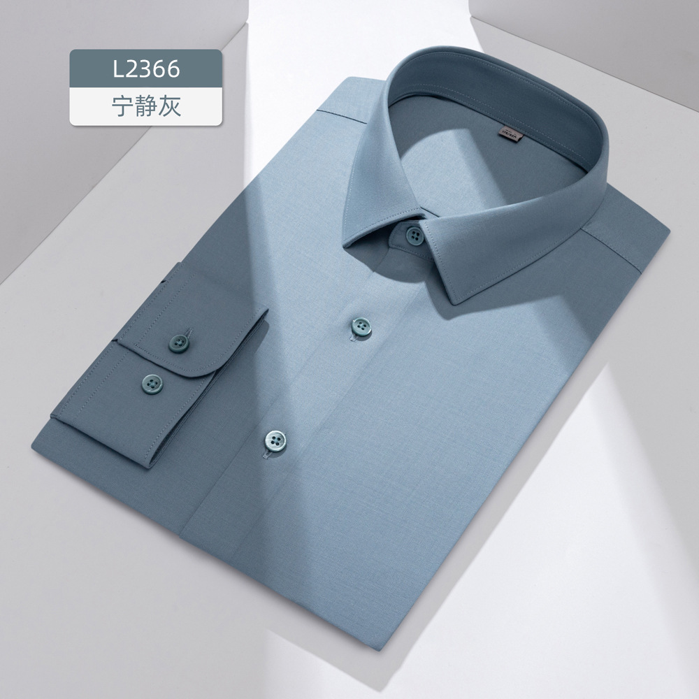 Camisas antibacterianas personalizadas de temperatura inteligente 3A para hombres de mangas largas sin quemar, herramientas de ropa de hombre de negocios de alta fijación 0