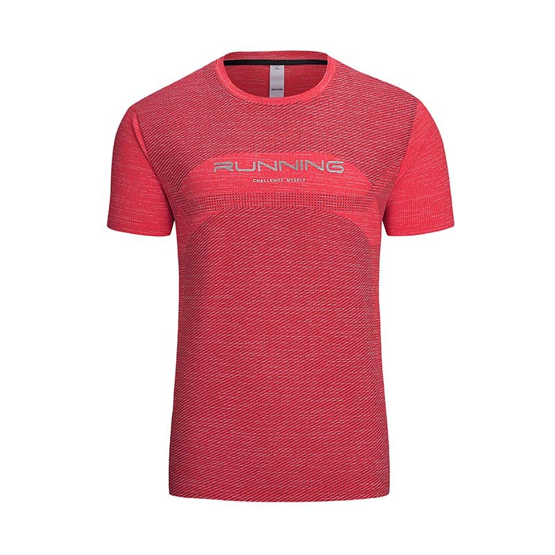 Verano de los hombres de deportes casuales de manga corta de secado rápido transpirable personalizable Procesamiento de impresión suelta más tamaño Camiseta de cuello redondo en stock lote A