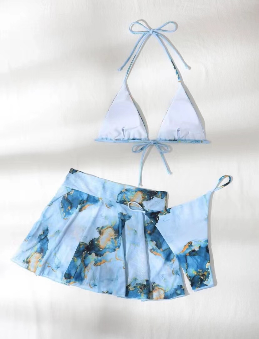 3 Pieces Set Quantity Women's Floral 3 Pieces Set Bikinis Swimwear