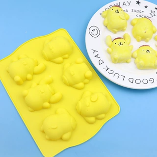 现货批发 6连布丁狗 硅胶蛋糕模具 宝宝米糕辅食工具 DIY卡通模具