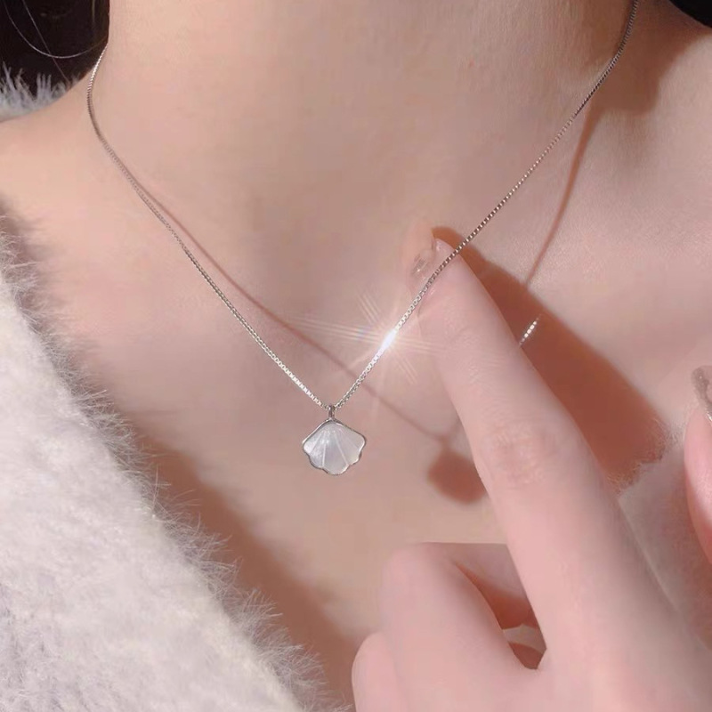 碎银小方块小众设计感珍珠项链女百搭925纯银锁骨链不掉色配饰女|undefined