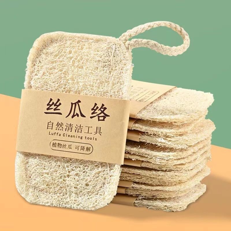 Loofah Dishwashing Towel, Loofah Sponge, Kitchen Cleaning Tool, Household Pot Scrubber, Oil Stain Remover, Cleaning Wipe, Scouring Pad
