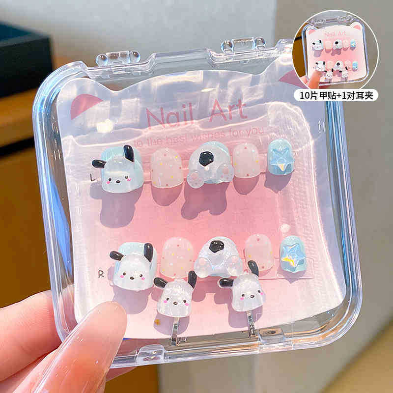 Rain Spirit Sanrio parches de manicura desmontables para niños Kulomi chicas usan pegatinas de uñas al por mayor