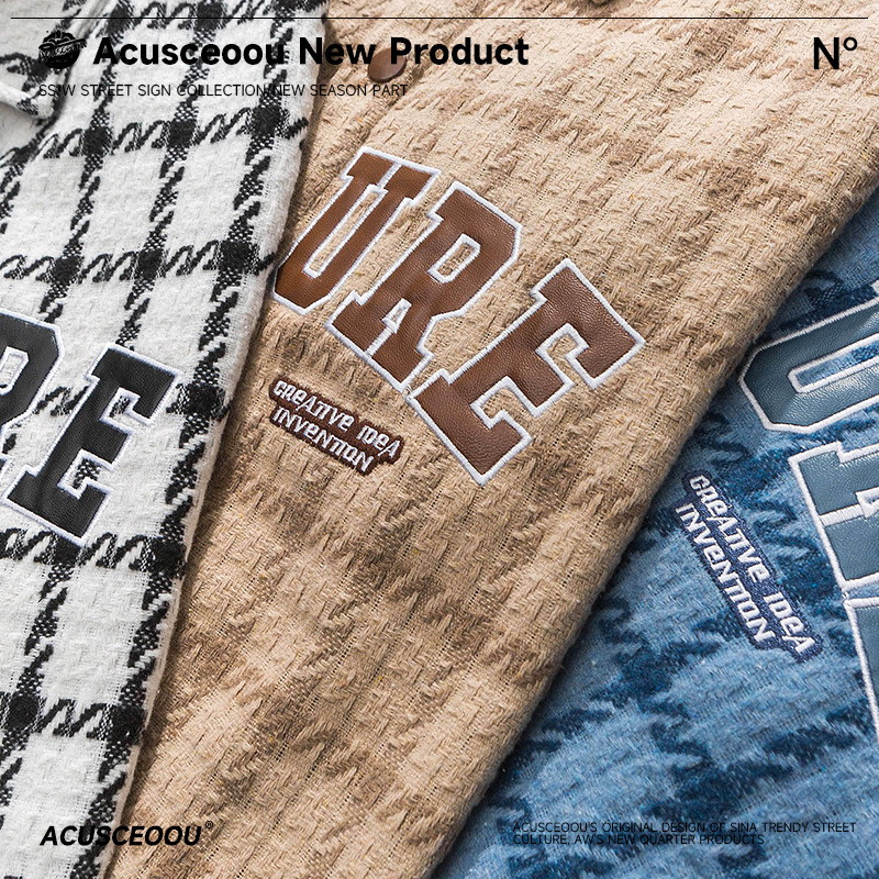 Academy style sub letter embroidered jacket jacket trendy top_voghion.com