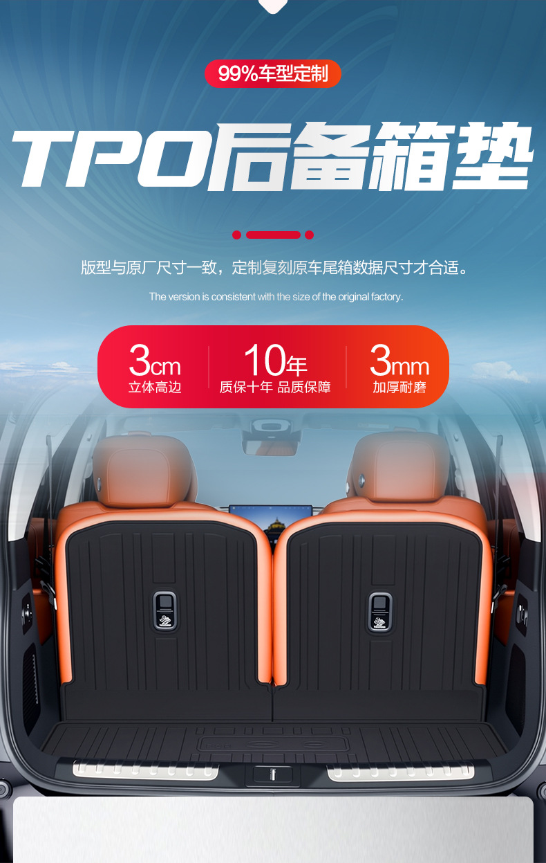 Gac Trumpchi Xiangwang S9 Trunk Mat Car Interior Modification Accessories Decorative Items Tpe Rear Trunk Mat