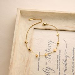 Wenjian ニッチデザイン四つ葉の花スクエアチタン鋼ブレスレット 18K ゴールドライト高級スタイル非退色女性のクロスボーダーブレスレット