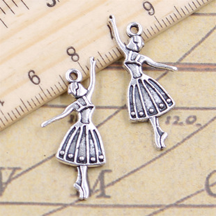 Ancient Silver Ballet Girl DIY Jewelry Accessories Pendant Charm Necklace Bracelet Pendant