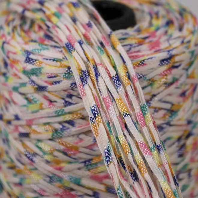 2.6支段染高速带段彩高速带幻彩高速带段染扁带纱段染带子纱现货