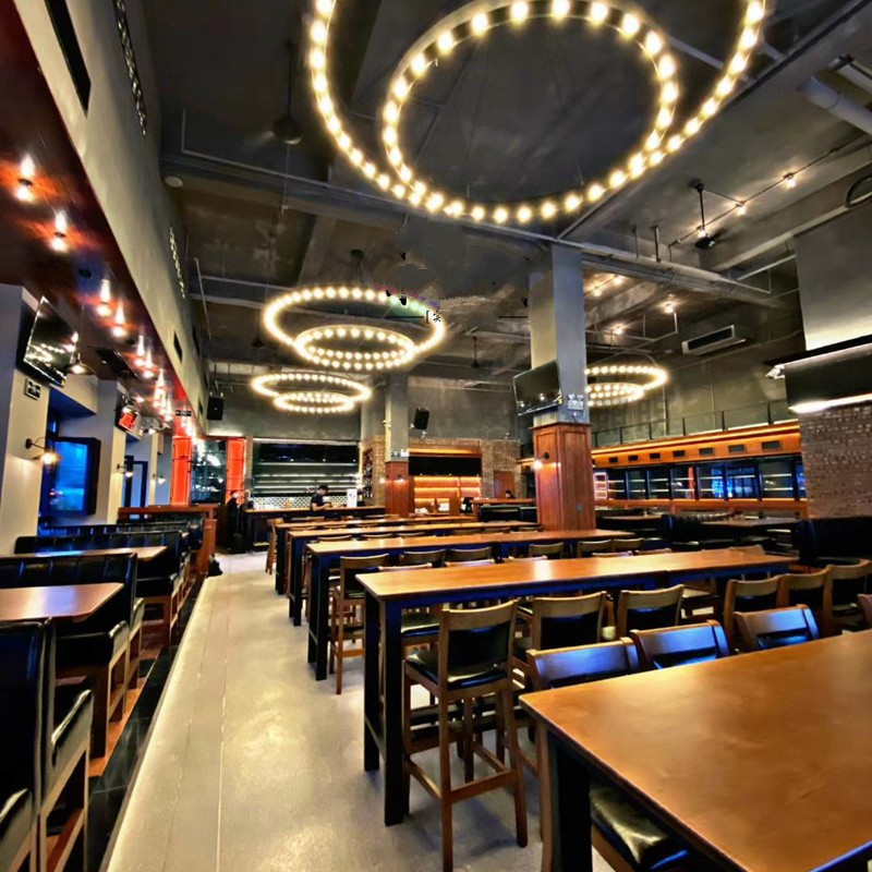 Viento industrial música bar lámpara de restaurante candela loft círculo circular creativo círculo de ingeniería de luces personales