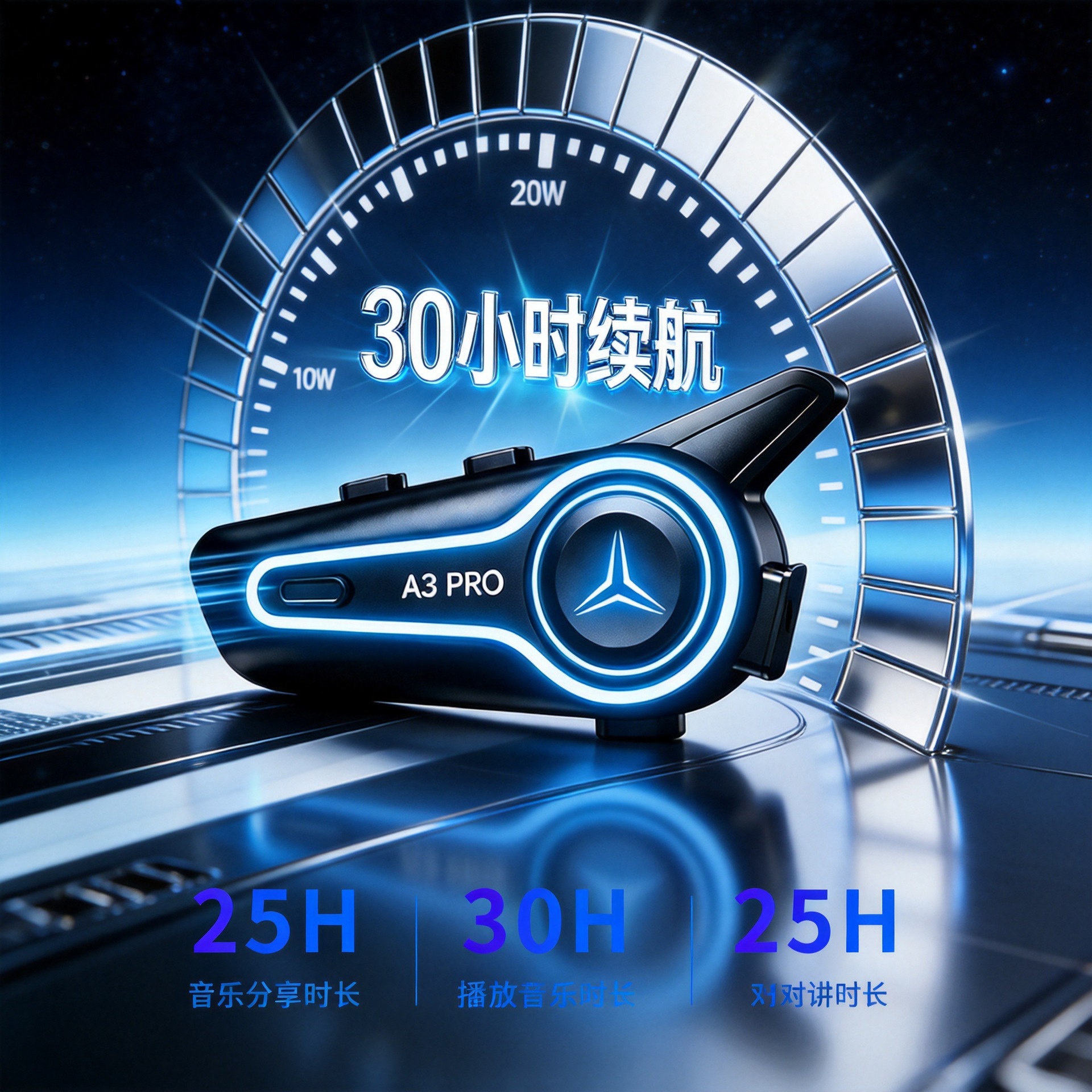 Cross-border a3pro waterproof motorcycle helmet wireless Bluetooth headset for two-person riding with mixed audio intercom and HiFi sound quality