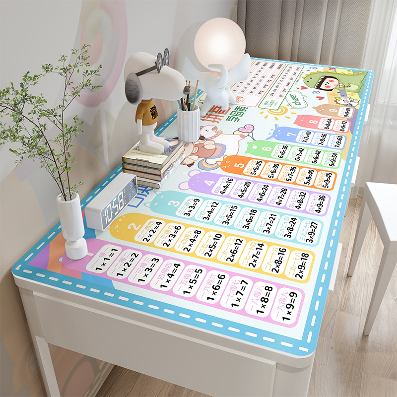 Estera de mesa de aprendizaje para niños libro mantel estera de escritura impermeable cojín suave rectangular estudiante de escuela primaria fórmula de multiplicación Grado uno y dos