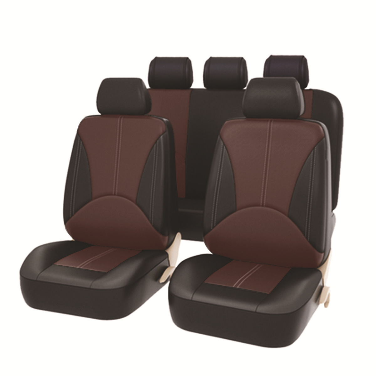 Personalidad europea y americana empalme de alta calidad PU cuero ligero de lujo cubierta de asiento universal resistente al desgaste suave y cómodo cojín de asiento de automóvil transpirable