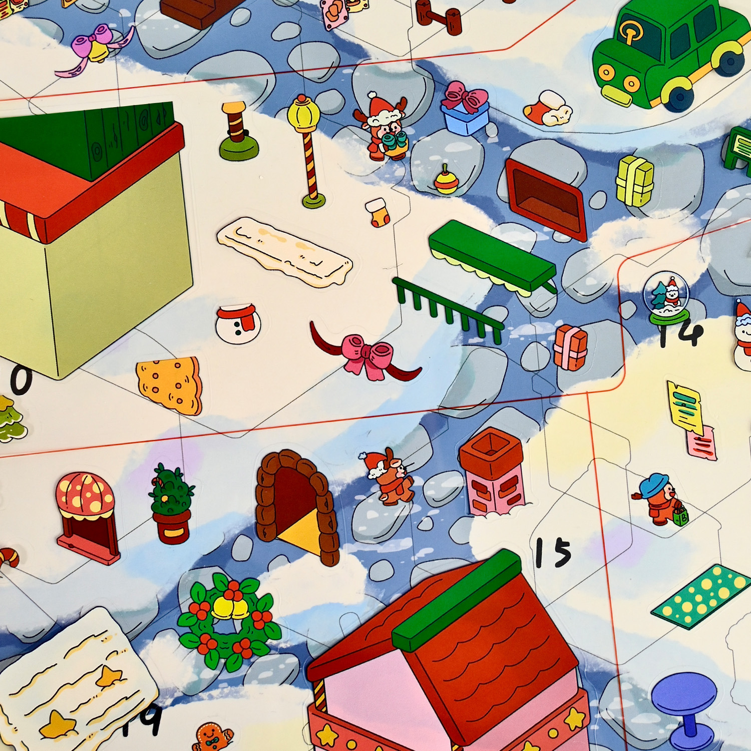 Gran tamaño de la serie de pegatinas de Navidad de Grindelwald 2.5D adorable DIY descompresión