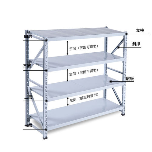 Warehouse shelves storage racks home balcony multi-layer floor-standing supermarket warehouse display rack iron angle steel express storage rack