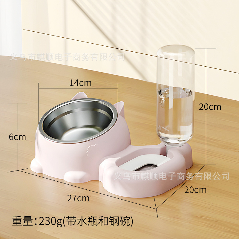 고양이 귀 고양이 그릇 라이트 핑크