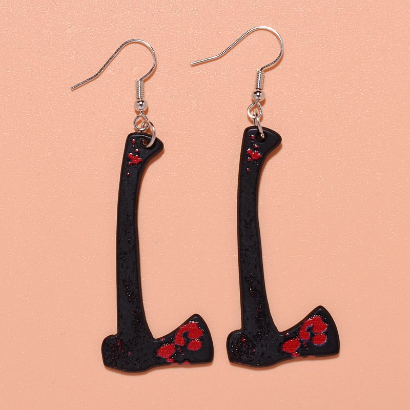 European And American Cross-Border Exaggerated Retro Punk Gothic Style Dark Bat Skull Pumpkin Spider Halloween Earrings_voghion.com