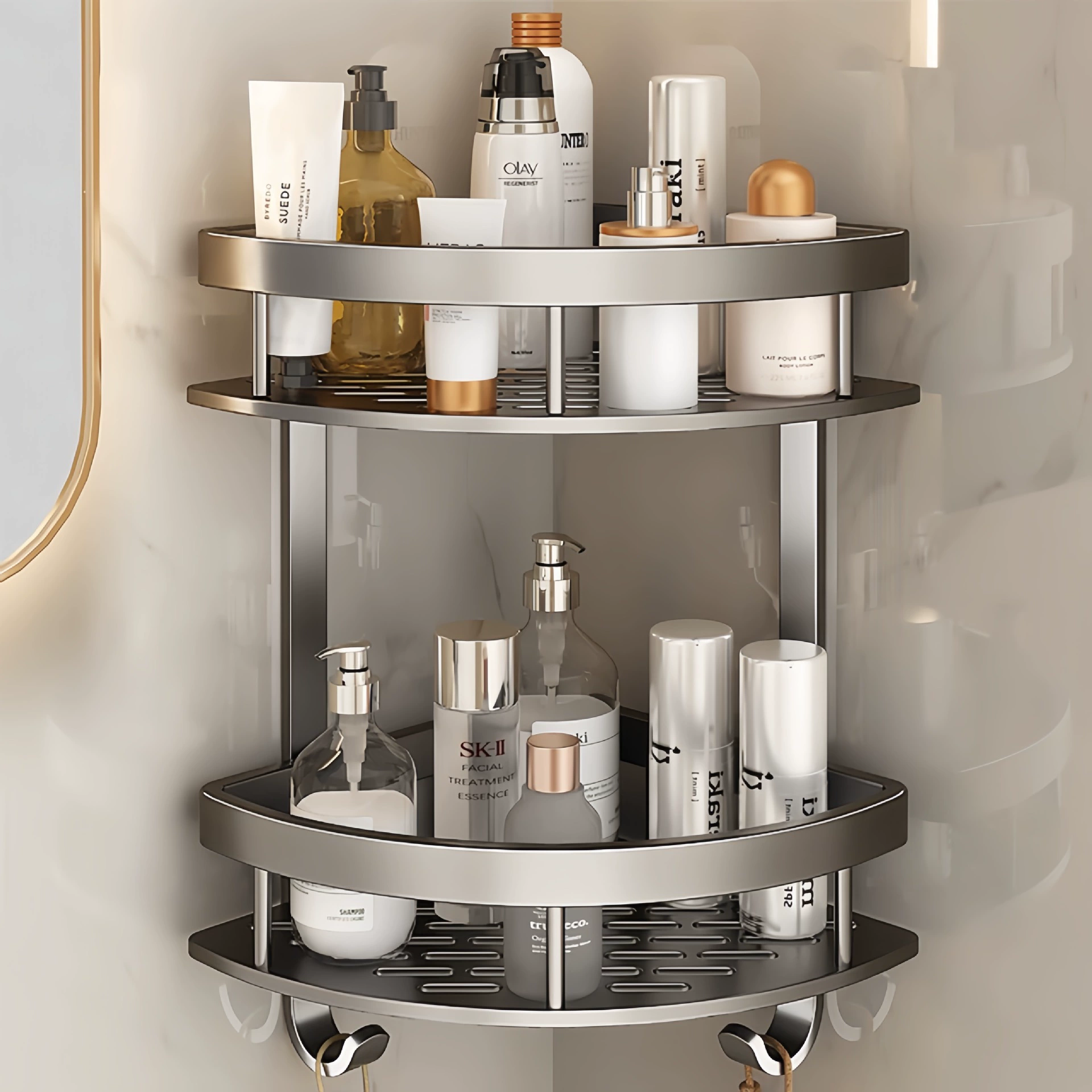 Стеллаж для хранения в унитазе Треугольная полка для ванной комнаты Настенная угловая стойка для унитаза Стеллаж для хранения в туалете