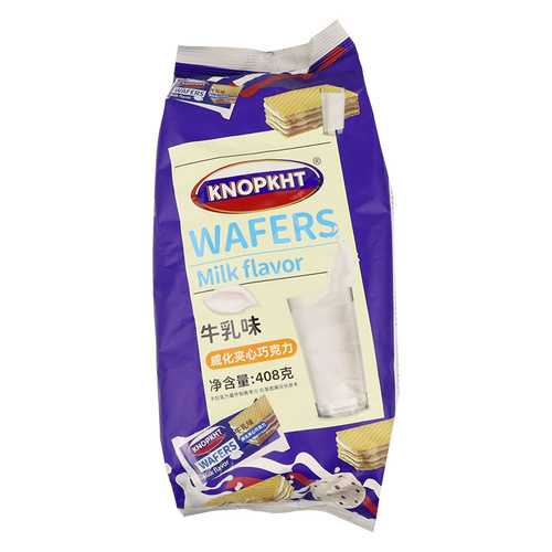 Bear Three Years KNOPKHT Wafer 408g WAFERS Cookie Wholesale Live Streaming WeChat Official Account Snacks Big Bag Wholesale