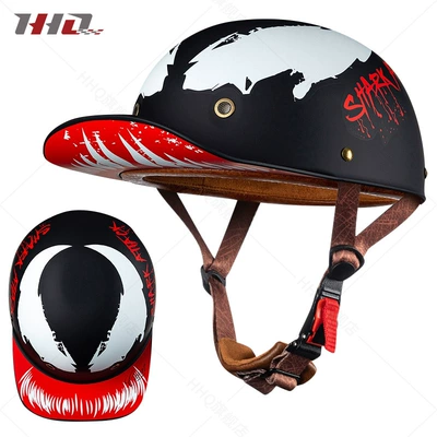 Half Helmet Summer Men's and, Motosiklet kaskı (dəbilqə) - dumb-black-venom-1-generation-without-endoscope-m