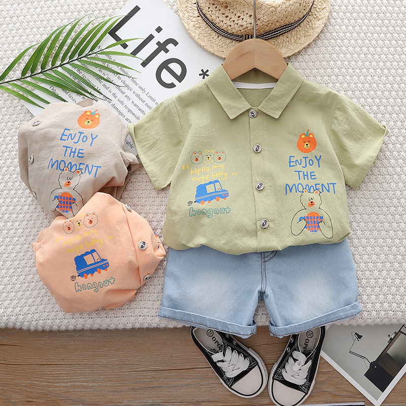 Summer cartoon shirt with letters