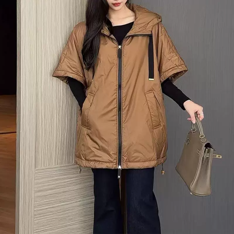 羽绒马甲女外穿背心设计感Max家驼绒2025冬季新款外套平湖大码