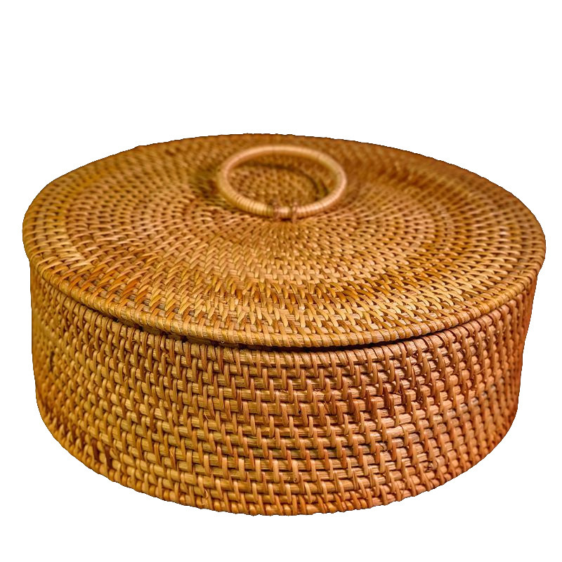 Caja de caña vietnamita, caja de bocadillos, canasta de almacenamiento, caja de acabado de escritorio, pan al vapor de frutas, canasta de almacenamiento, estilo retro