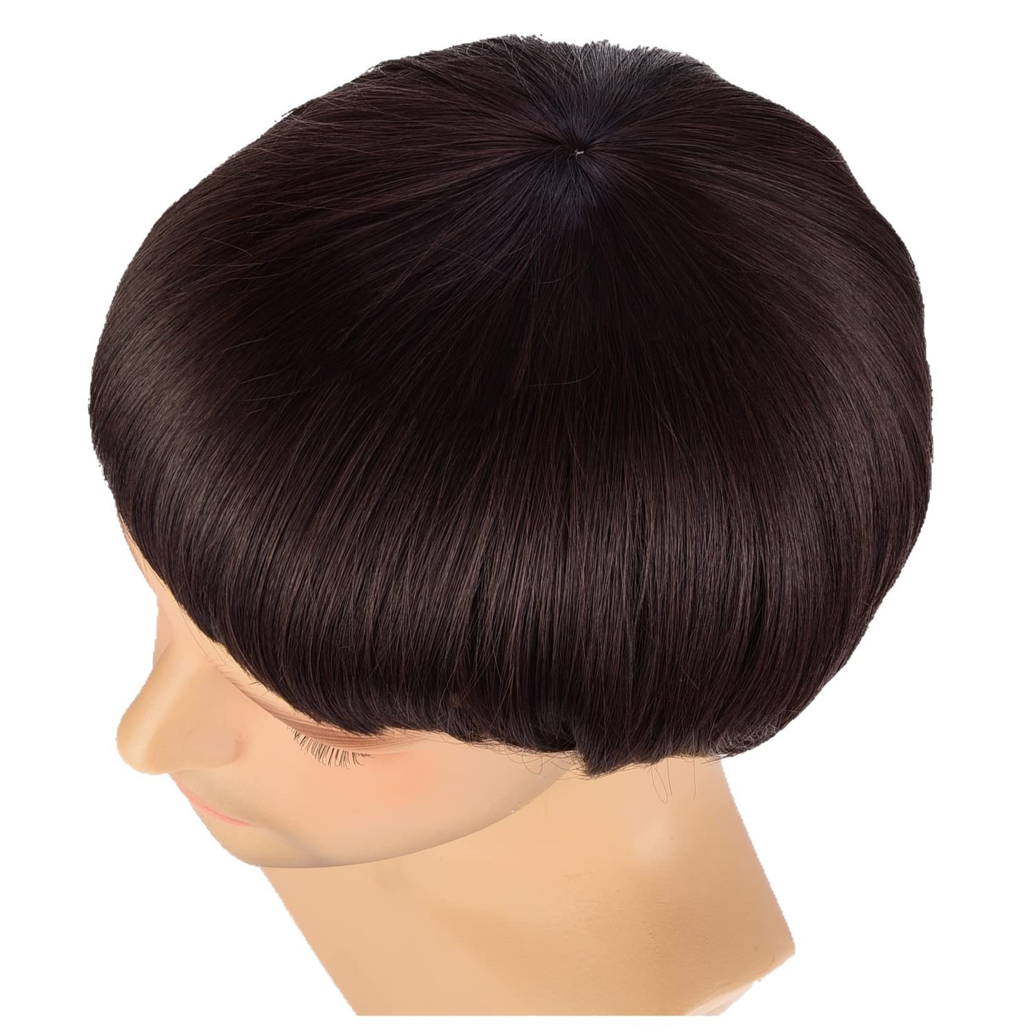 Men's Full Head Wigs Stylish Fluffy Gold Retro Side Parted Bangs Hair Extensions Synthetic_voghion.com
