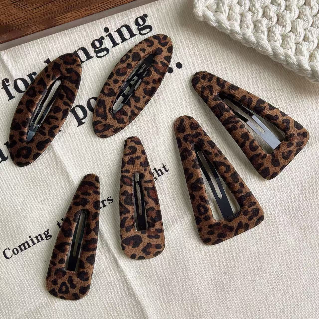 新款秋冬豹纹洋气BB夹子韩版发夹气质侧边夹刘海夹碎发卡精致发饰