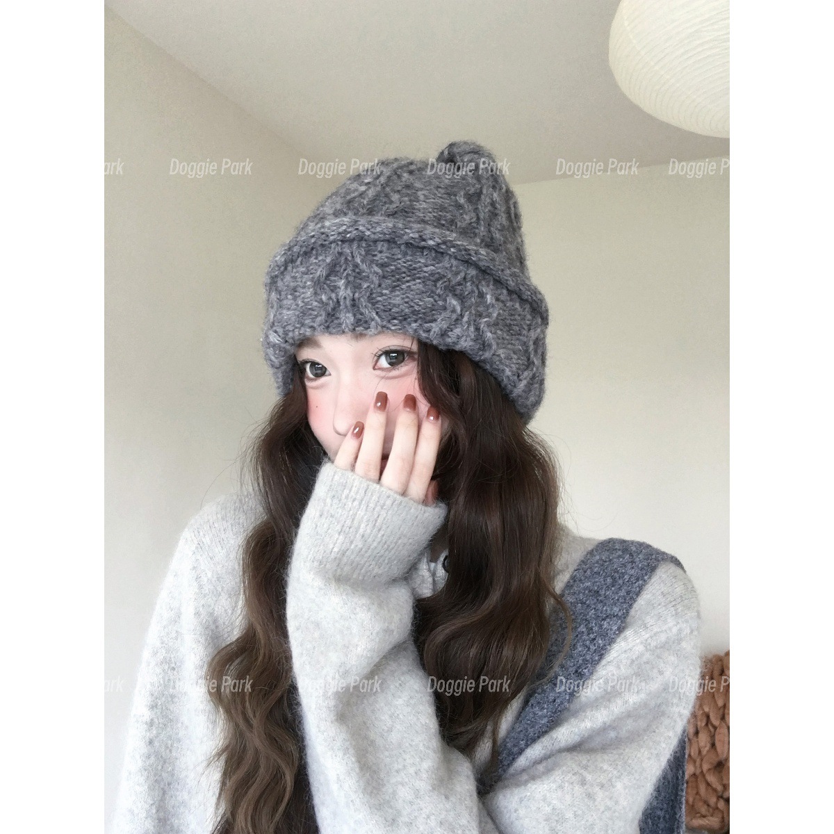 狗狗公园｜纯色麻花针织帽秋冬百搭毛线帽子韩系百搭显脸小冷帽