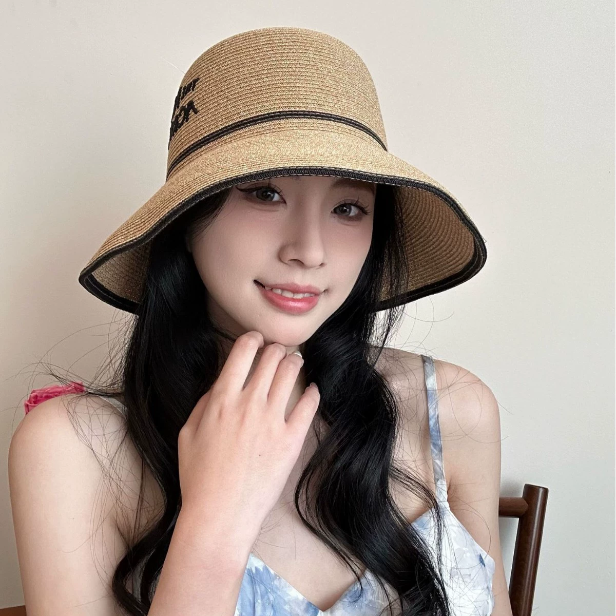 2025 new Hepburn style sun protection and sun protection straw hat for women in summer big brim fisherman hat UV protection beach hat