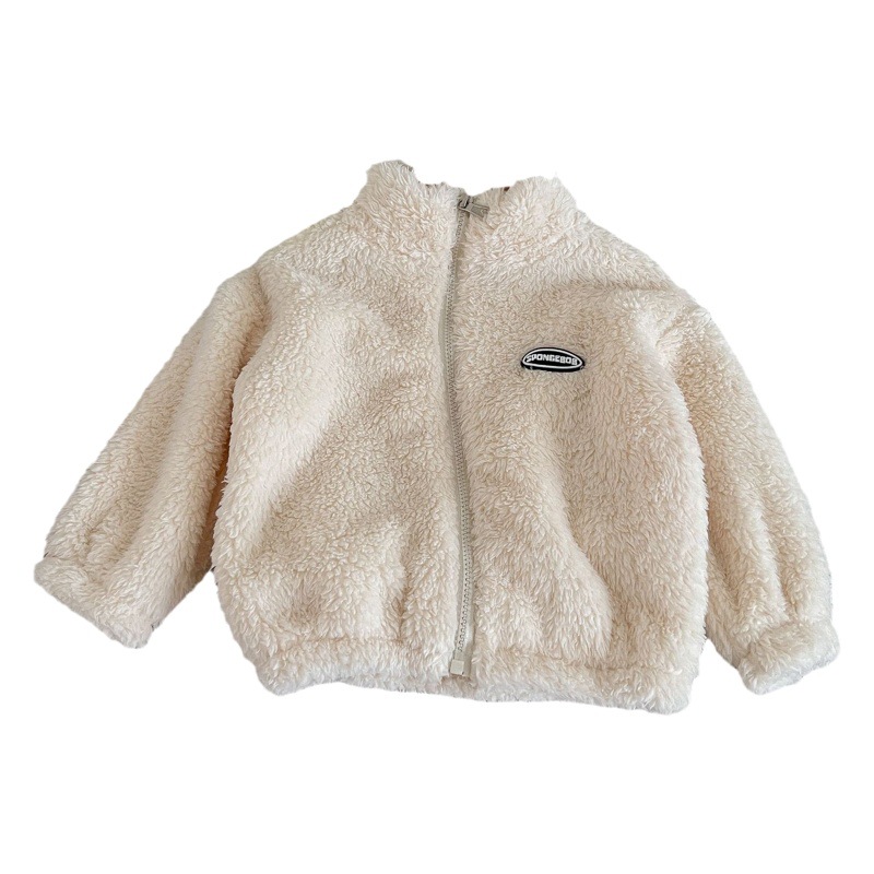 Nueva capa de los niños brida forrada de lana engrosada superior niños y niñas otoño e invierno Bebé soporte collar cardigan cálido desgaste exterior