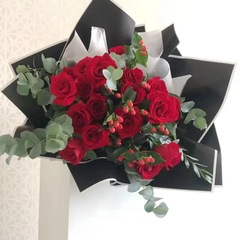 Packaging paper factory wholesale: floral gift bouquet wrapping materials, two-tone flower wraps with gold-edged jelly-effect fresh flowers