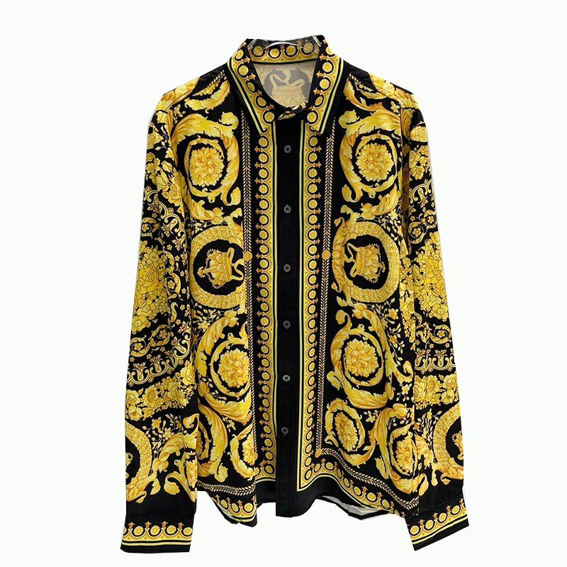 Camisa Cárdigan para Hombre con Estampado Digital, Moda Europea y Americana, Tendencia Primavera 2025, Popular entre Jóvenes